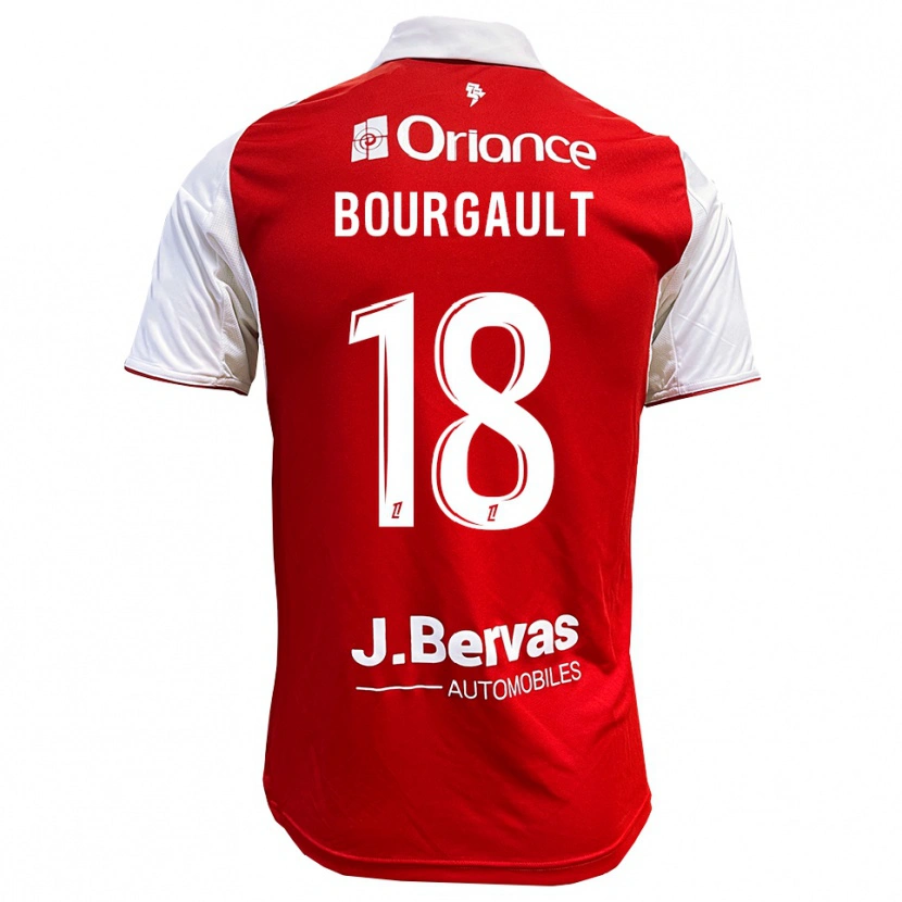 Danxen Mujer Camiseta Justin Bourgault #18 Rojo Blanco 1ª Equipación 2025/26 La Camisa
