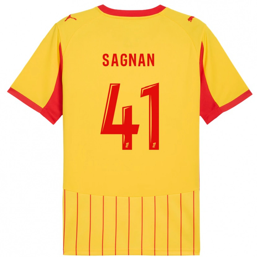 Danxen Mujer Camiseta Souleymane Sagnan #41 Amarillo Rojo 1ª Equipación 2025/26 La Camisa
