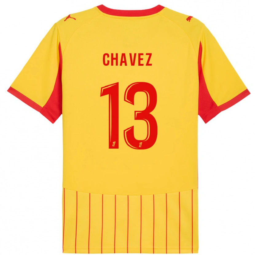 Danxen Mujer Camiseta Jhoanner Chávez #13 Amarillo Rojo 1ª Equipación 2025/26 La Camisa