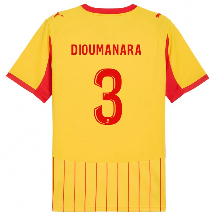 Danxen Mujer Camiseta Sidi Dioumanara #3 Amarillo Rojo 1ª Equipación 2025/26 La Camisa