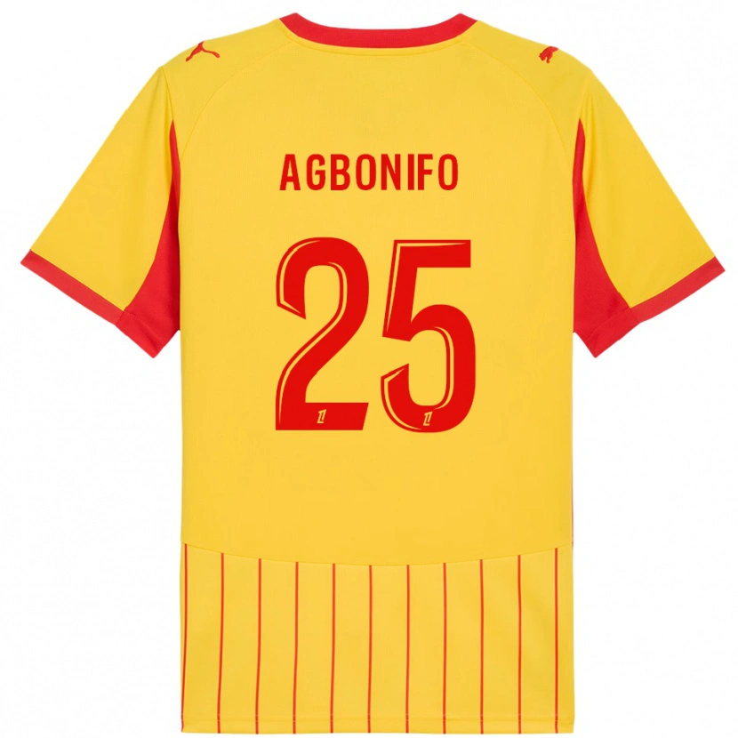 Danxen Mujer Camiseta Jeremy Agbonifo #25 Amarillo Rojo 1ª Equipación 2025/26 La Camisa