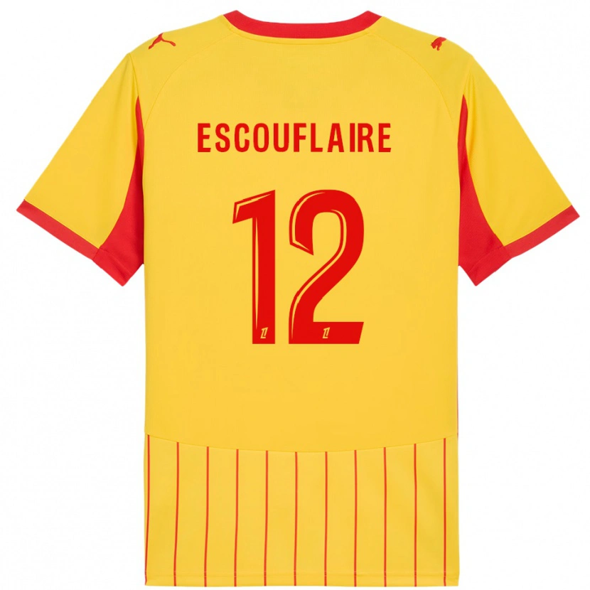 Danxen Mujer Camiseta Mattéo Escouflaire #12 Amarillo Rojo 1ª Equipación 2025/26 La Camisa