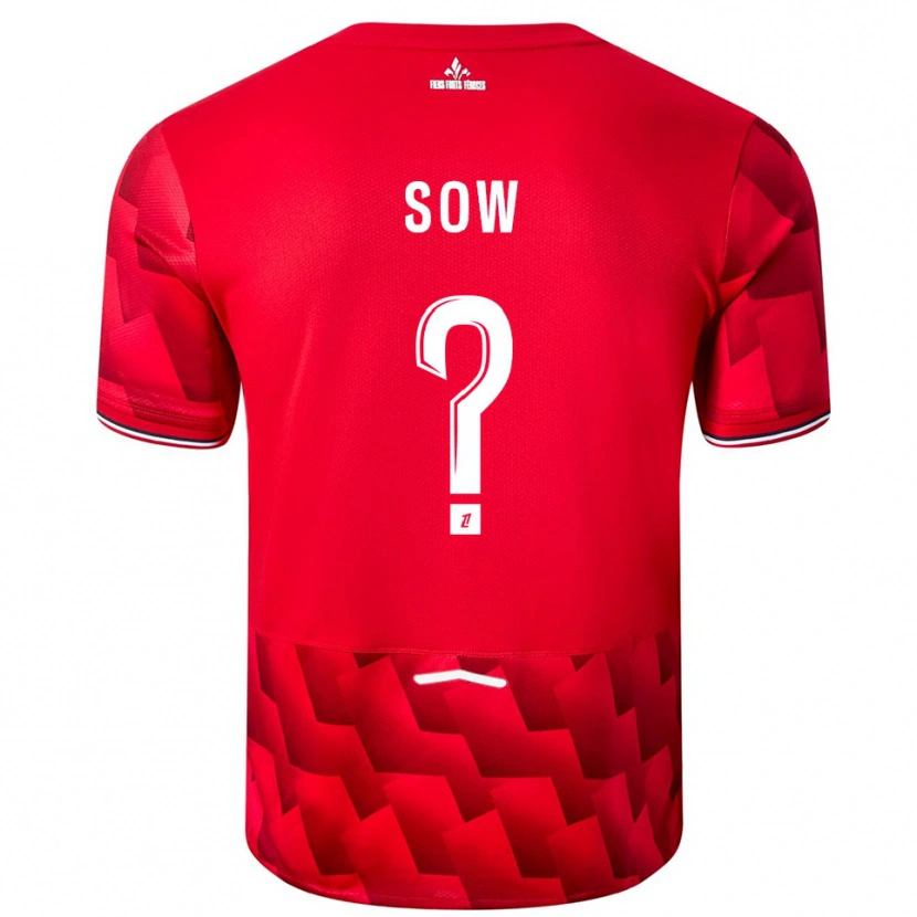 Danxen Mujer Camiseta Mouhamadou Sow #0 Rojo Blanco 1ª Equipación 2025/26 La Camisa