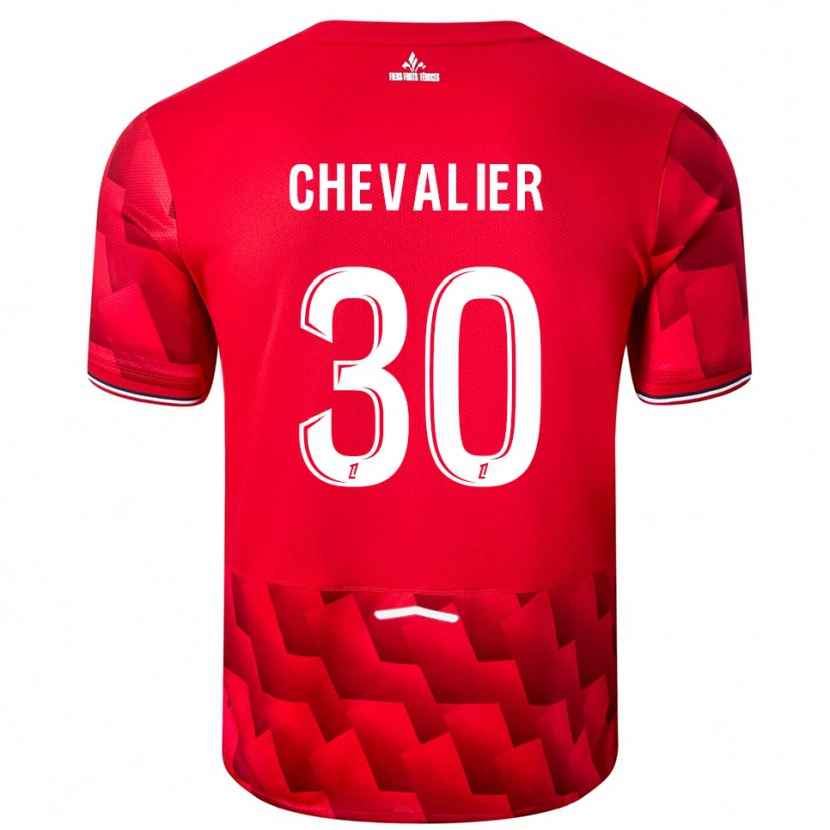 Danxen Mujer Camiseta Lucas Chevalier #30 Rojo Blanco 1ª Equipación 2025/26 La Camisa