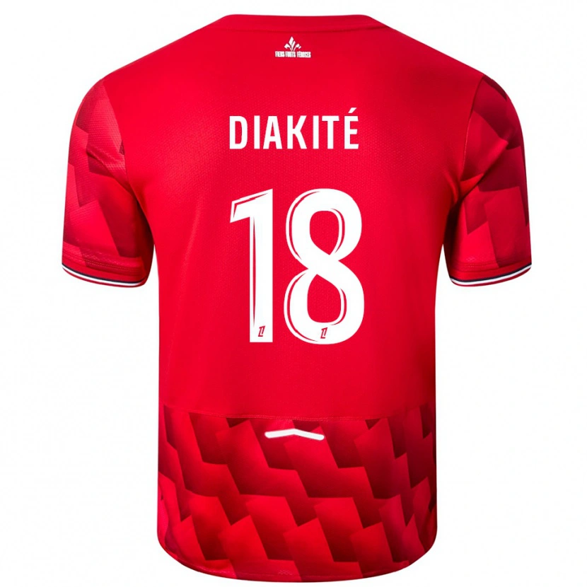 Danxen Mujer Camiseta Bafodé Diakité #18 Rojo Blanco 1ª Equipación 2025/26 La Camisa