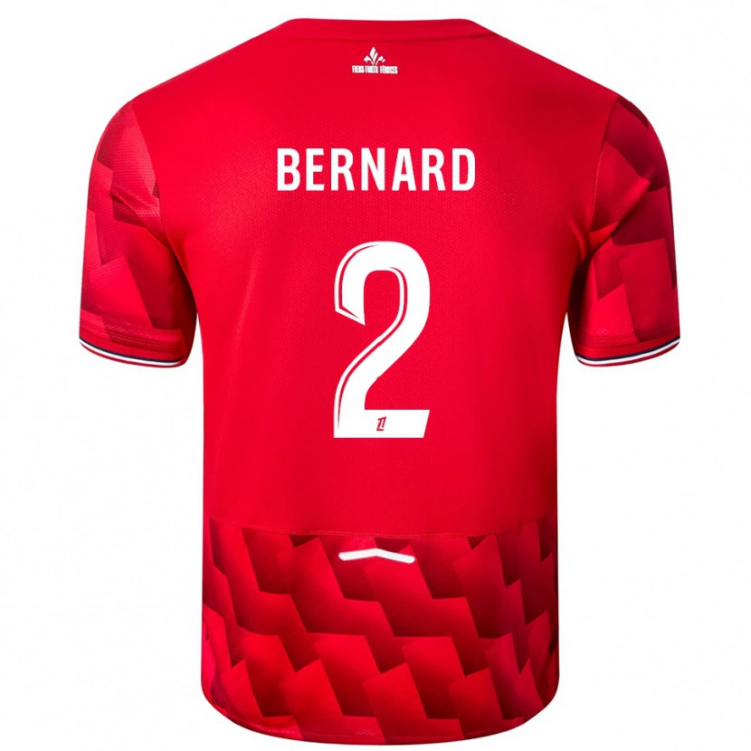 Danxen Mujer Camiseta Loïk Bernard #2 Rojo Blanco 1ª Equipación 2025/26 La Camisa