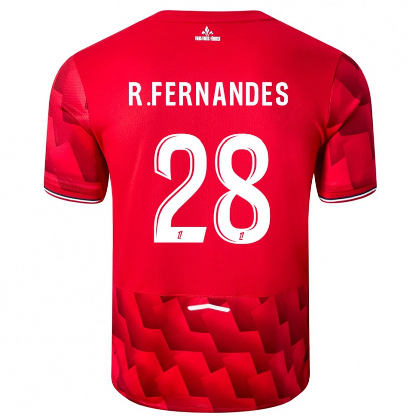 Danxen Mujer Camiseta Rafael Fernandes #28 Rojo Blanco 1ª Equipación 2025/26 La Camisa