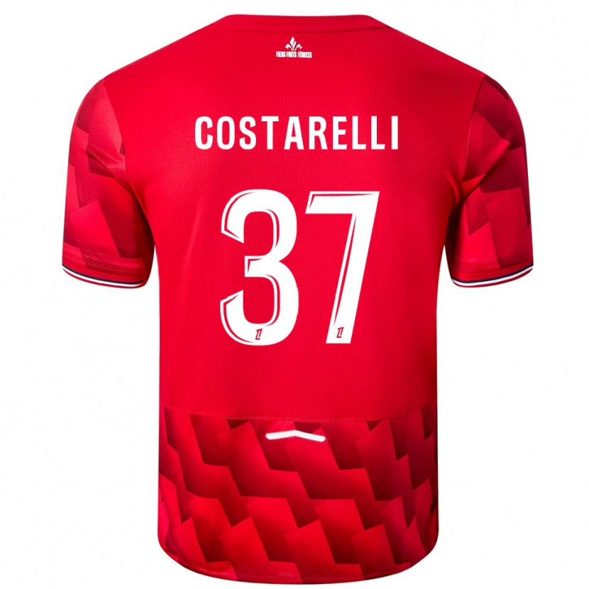 Danxen Mujer Camiseta Morgan Costarelli #37 Rojo Blanco 1ª Equipación 2025/26 La Camisa