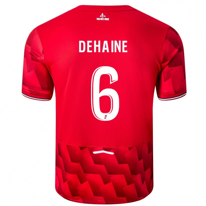Danxen Mujer Camiseta Axel Dehaine #6 Rojo Blanco 1ª Equipación 2025/26 La Camisa