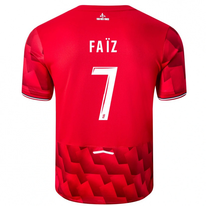 Danxen Mujer Camiseta Adame Faïz #7 Rojo Blanco 1ª Equipación 2025/26 La Camisa