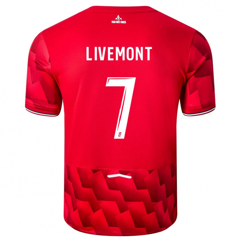 Danxen Mujer Camiseta Antoine Livemont #7 Rojo Blanco 1ª Equipación 2025/26 La Camisa