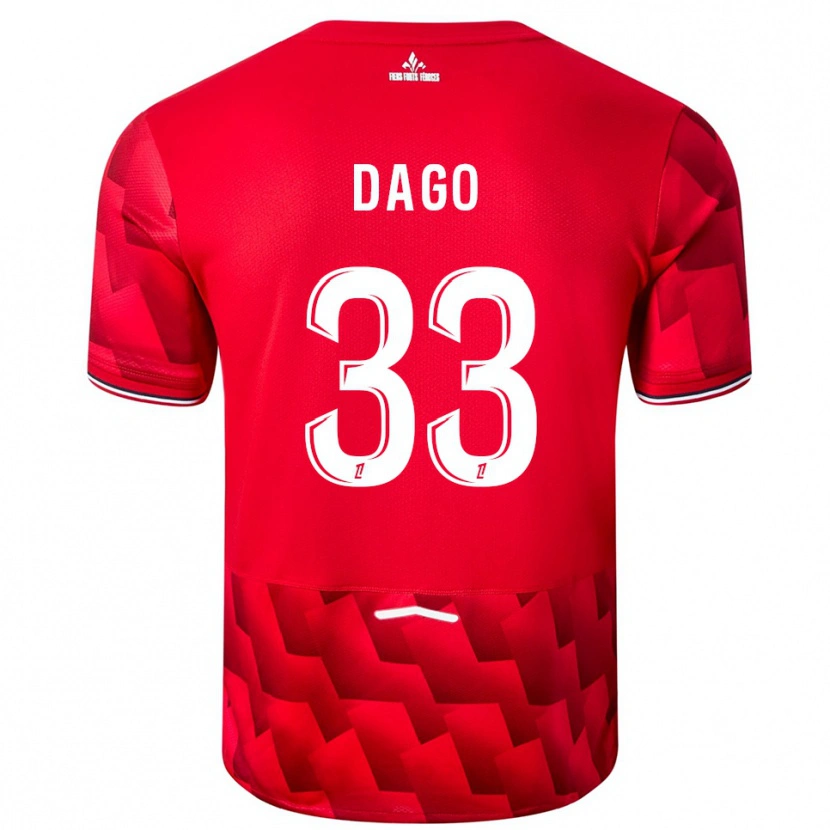 Danxen Mujer Camiseta Trévis Dago #33 Rojo Blanco 1ª Equipación 2025/26 La Camisa