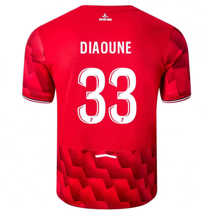 Danxen Mujer Camiseta Soriba Diaoune #33 Rojo Blanco 1ª Equipación 2025/26 La Camisa