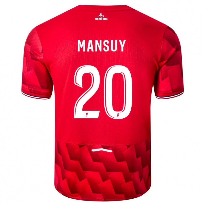 Danxen Mujer Camiseta Heloise Mansuy #20 Rojo Blanco 1ª Equipación 2025/26 La Camisa
