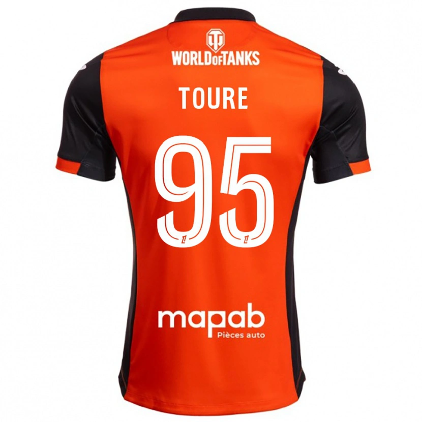 Danxen Mujer Camiseta Isaak Touré #95 Negro Naranja 1ª Equipación 2025/26 La Camisa