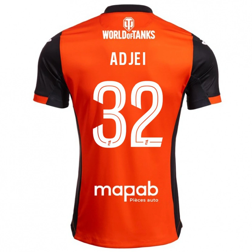 Danxen Mujer Camiseta Nathaniel Adjei #32 Negro Naranja 1ª Equipación 2025/26 La Camisa