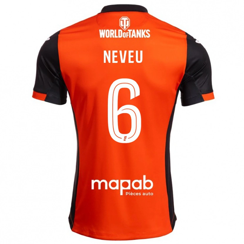 Danxen Mujer Camiseta Tom Neveu #6 Negro Naranja 1ª Equipación 2025/26 La Camisa