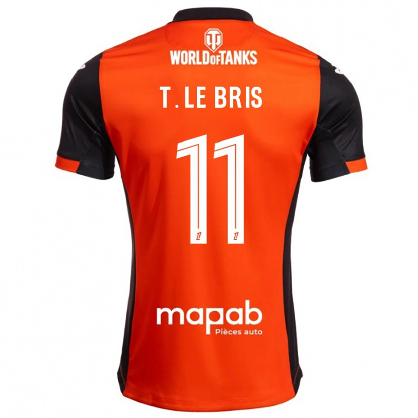 Danxen Mujer Camiseta Théo Le Bris #11 Negro Naranja 1ª Equipación 2025/26 La Camisa