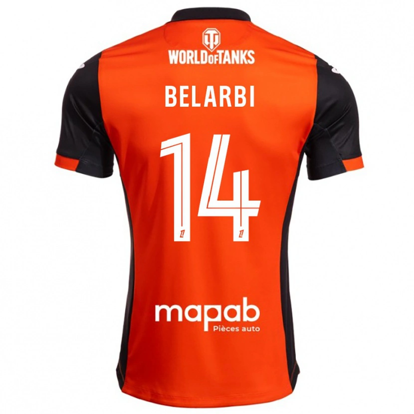Danxen Mujer Camiseta Sohaib Belarbi #14 Negro Naranja 1ª Equipación 2025/26 La Camisa