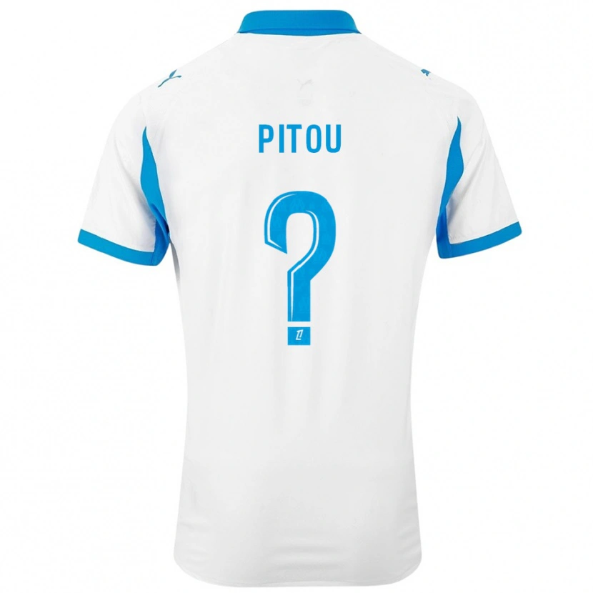 Danxen Mujer Camiseta Jonathan Pitou #0 Blanco Celeste 1ª Equipación 2025/26 La Camisa