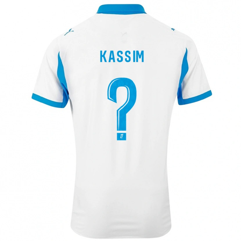 Danxen Mujer Camiseta Kassim Abdallah #0 Blanco Celeste 1ª Equipación 2025/26 La Camisa