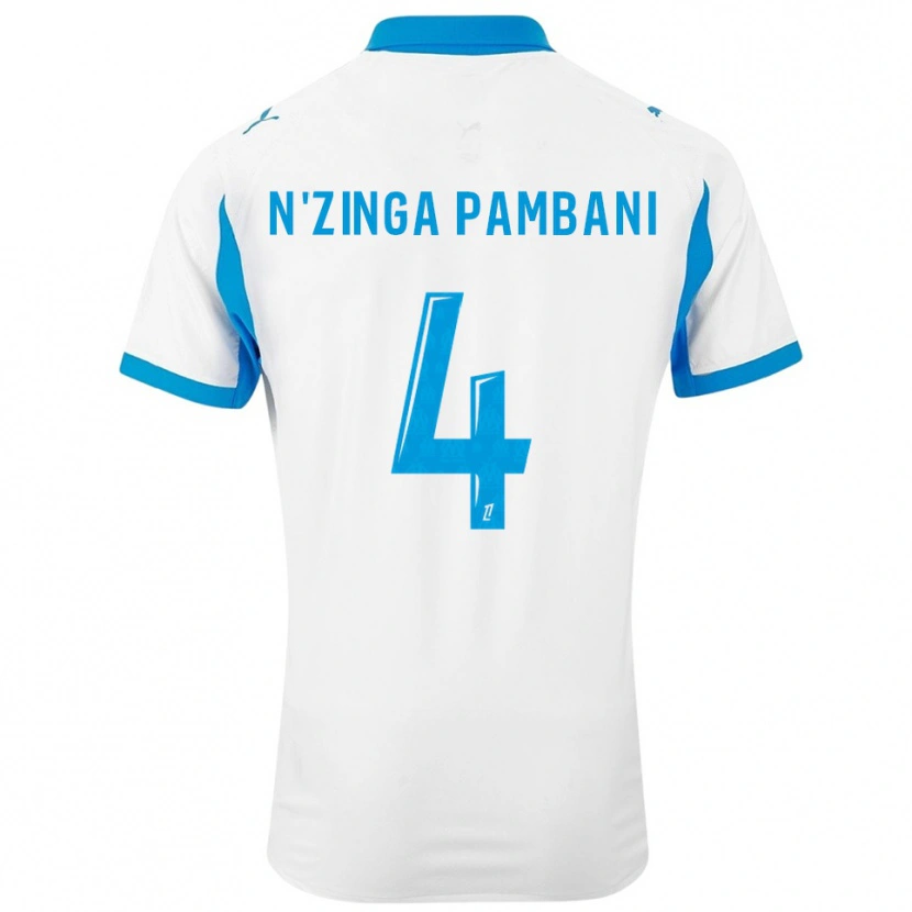 Danxen Mujer Camiseta Pladi N'zinga Pambani #4 Blanco Celeste 1ª Equipación 2025/26 La Camisa