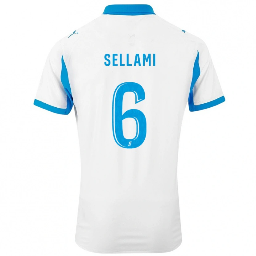 Danxen Mujer Camiseta Yanis Sellami #6 Blanco Celeste 1ª Equipación 2025/26 La Camisa