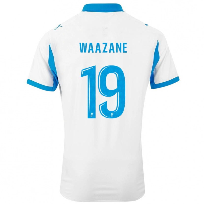 Danxen Mujer Camiseta Jassim Waazane #19 Blanco Celeste 1ª Equipación 2025/26 La Camisa