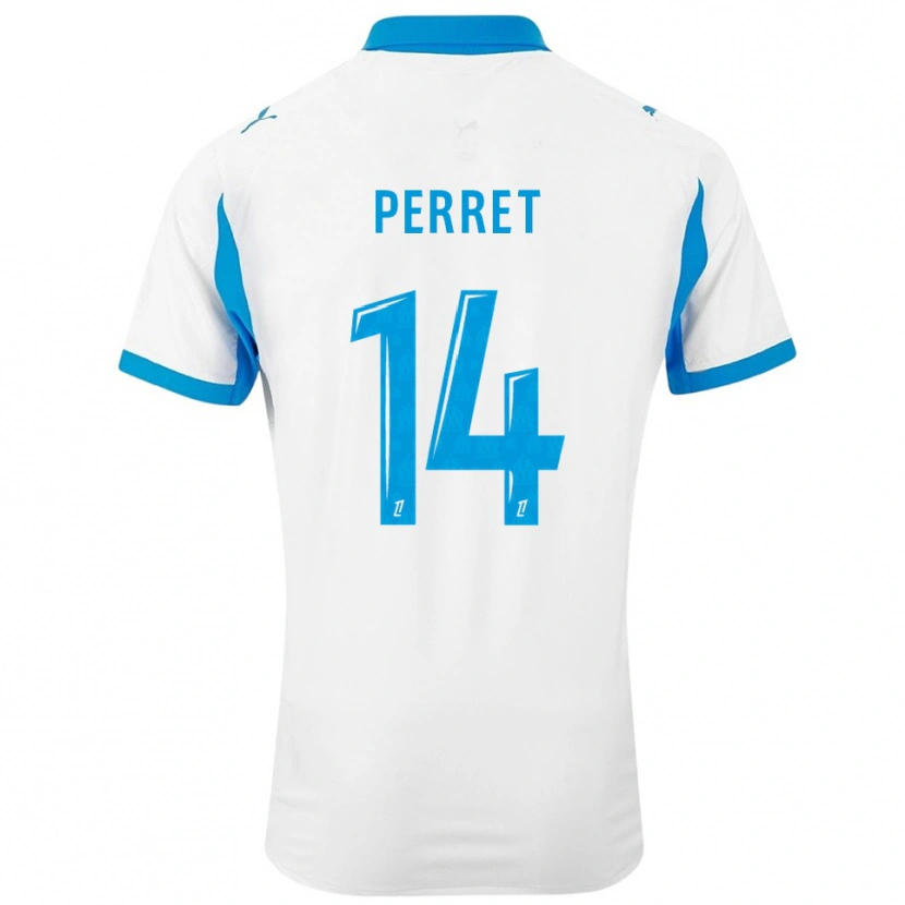 Danxen Mujer Camiseta Jenny Perret #14 Blanco Celeste 1ª Equipación 2025/26 La Camisa