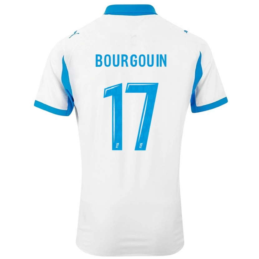 Danxen Mujer Camiseta Laura Bourgouin #17 Blanco Celeste 1ª Equipación 2025/26 La Camisa