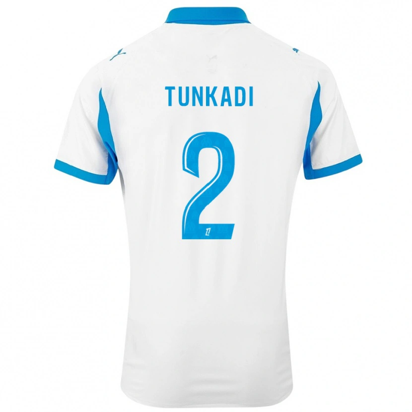 Danxen Mujer Camiseta Alexandre Tunkadi #2 Blanco Celeste 1ª Equipación 2025/26 La Camisa