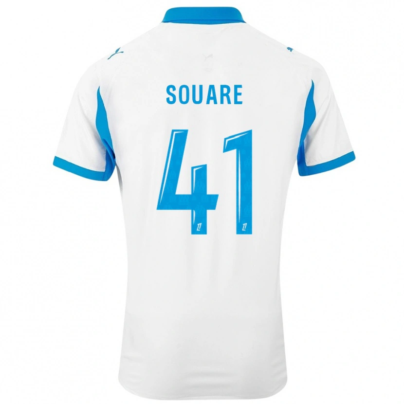 Danxen Mujer Camiseta Cheick Souare #41 Blanco Celeste 1ª Equipación 2025/26 La Camisa