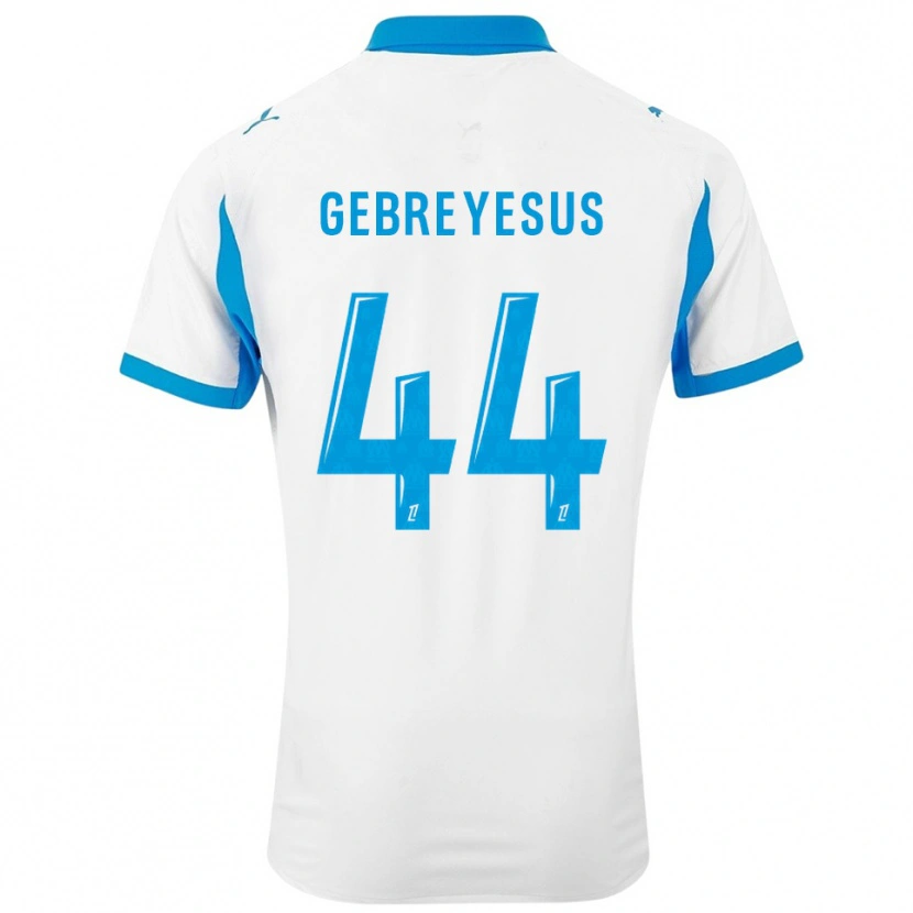 Danxen Mujer Camiseta Esey Gebreyesus #44 Blanco Celeste 1ª Equipación 2025/26 La Camisa