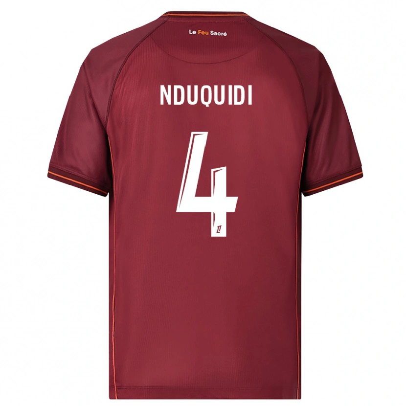Danxen Mujer Camiseta Benjamin Nduquidi #4 Burdeos Blanco 1ª Equipación 2025/26 La Camisa