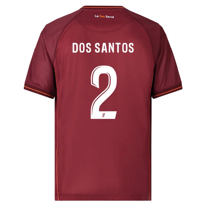 Danxen Mujer Camiseta Tahirys Dos Santos #2 Burdeos Blanco 1ª Equipación 2025/26 La Camisa