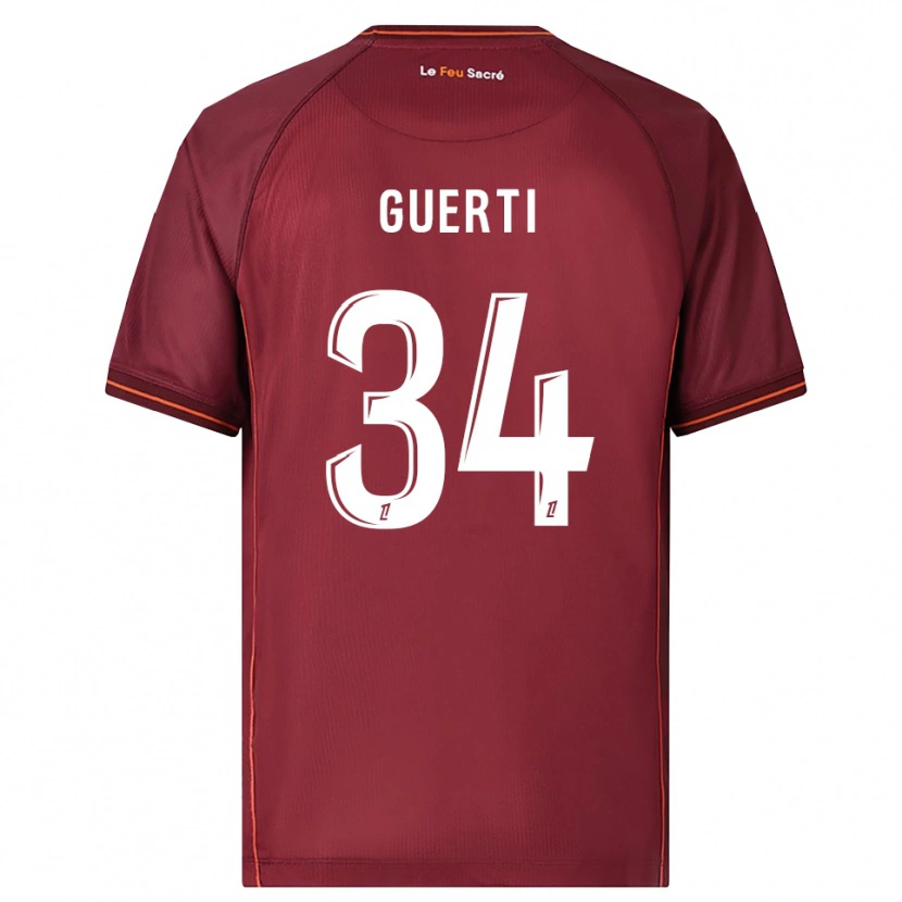 Danxen Mujer Camiseta Ismaël Guerti #34 Burdeos Blanco 1ª Equipación 2025/26 La Camisa