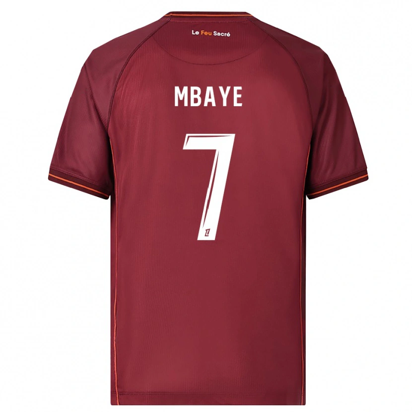 Danxen Mujer Camiseta Malick Mbaye #7 Burdeos Blanco 1ª Equipación 2025/26 La Camisa