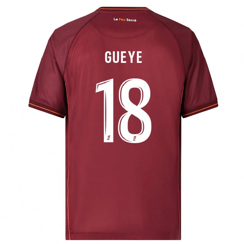 Danxen Mujer Camiseta Idrissa Gueye #18 Burdeos Blanco 1ª Equipación 2025/26 La Camisa