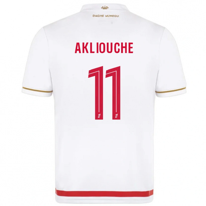 Danxen Mujer Camiseta Maghnes Akliouche #11 Rojo Blanco 1ª Equipación 2025/26 La Camisa