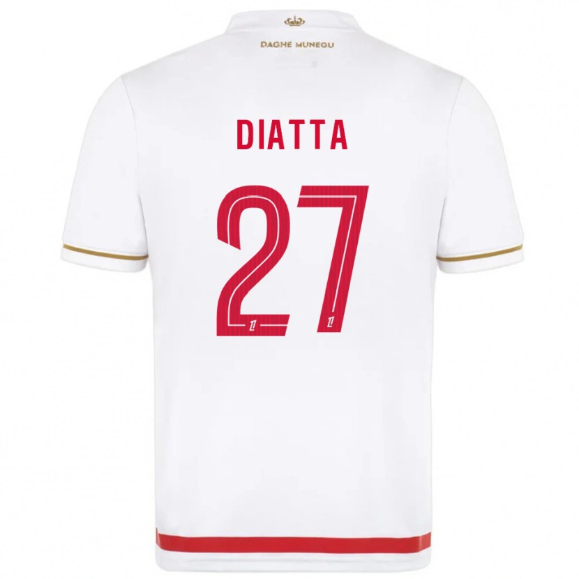 Danxen Mujer Camiseta Krépin Diatta #27 Rojo Blanco 1ª Equipación 2025/26 La Camisa