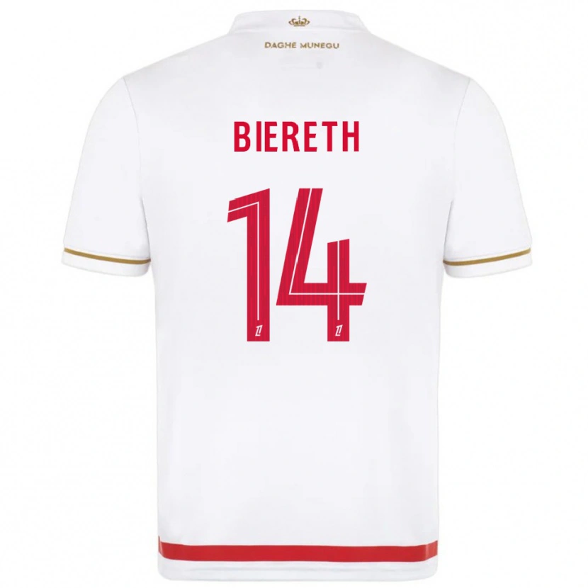 Danxen Mujer Camiseta Mika Biereth #14 Rojo Blanco 1ª Equipación 2025/26 La Camisa