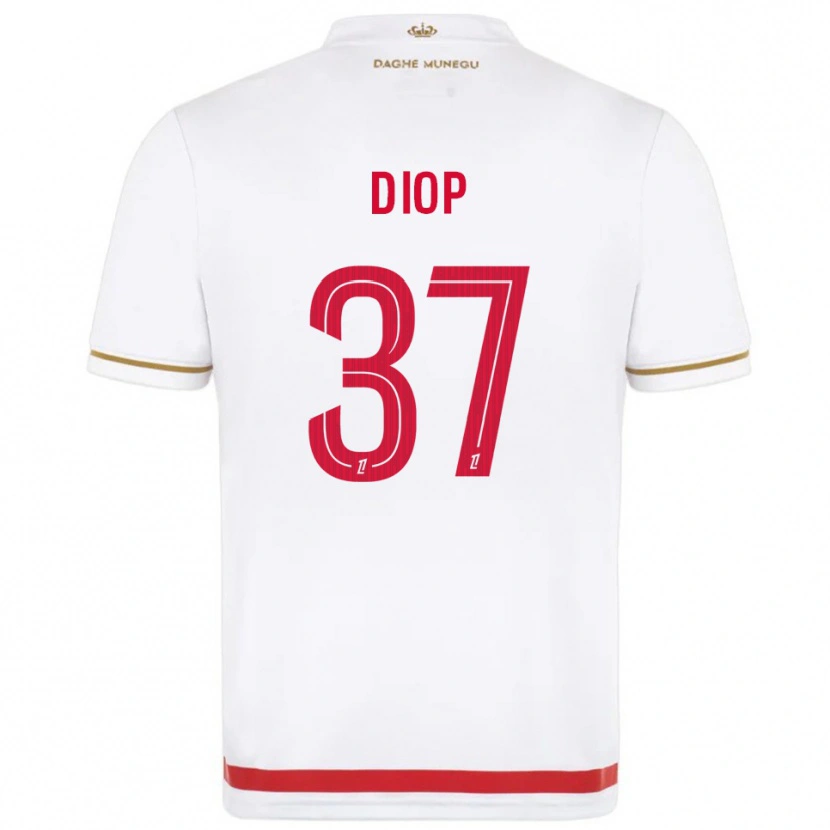 Danxen Mujer Camiseta Edan Diop #37 Rojo Blanco 1ª Equipación 2025/26 La Camisa