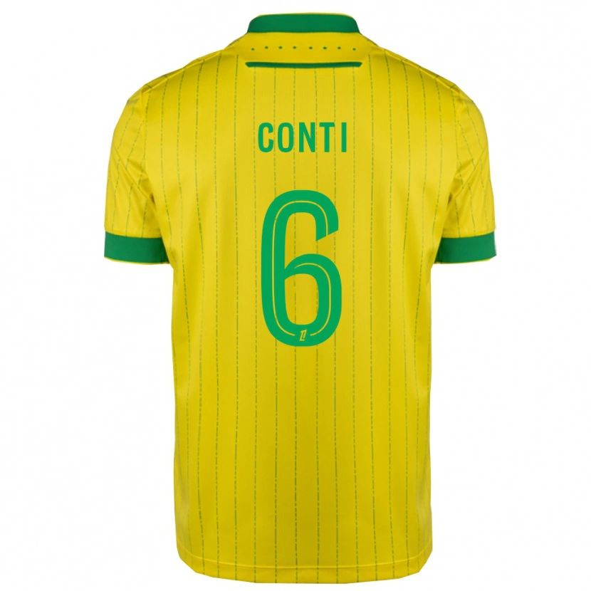Danxen Mujer Camiseta Alexandre Conti #6 Amarillo Verde 1ª Equipación 2025/26 La Camisa