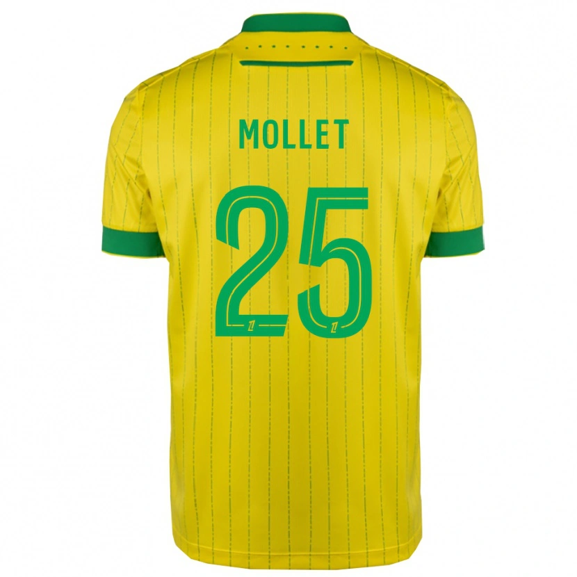 Danxen Mujer Camiseta Florent Mollet #25 Amarillo Verde 1ª Equipación 2025/26 La Camisa