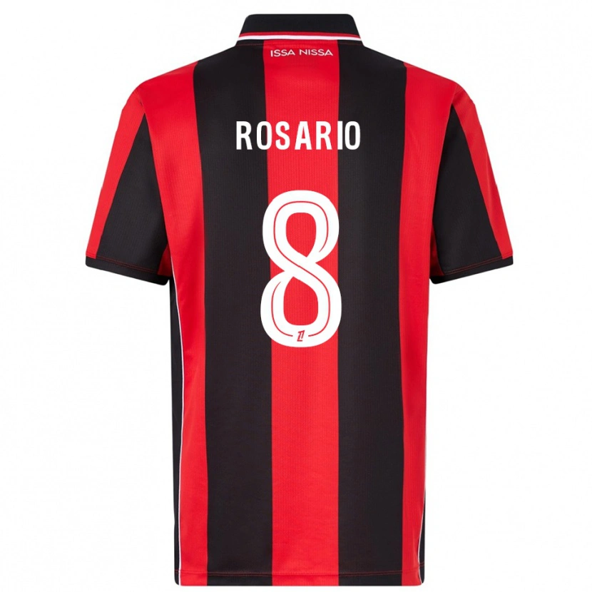 Danxen Mujer Camiseta Pablo Rosario #8 Rojo Negro 1ª Equipación 2025/26 La Camisa