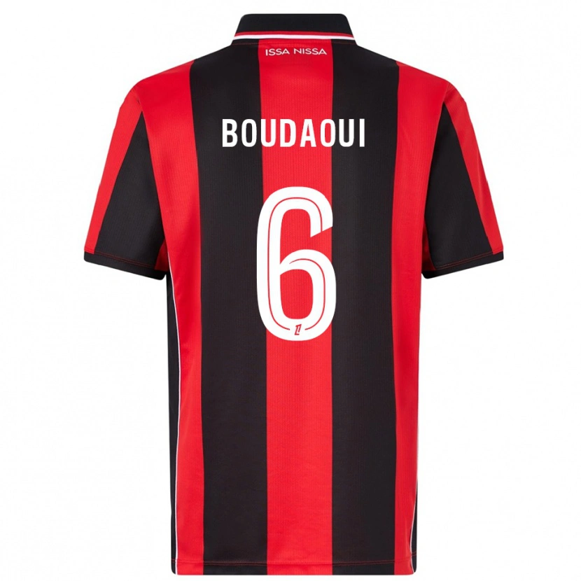 Danxen Mujer Camiseta Hicham Boudaoui #6 Rojo Negro 1ª Equipación 2025/26 La Camisa