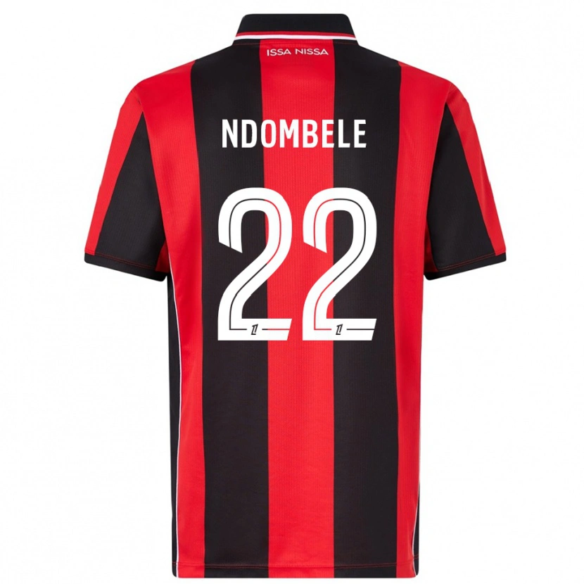Danxen Mujer Camiseta Tanguy Ndombélé #22 Rojo Negro 1ª Equipación 2025/26 La Camisa