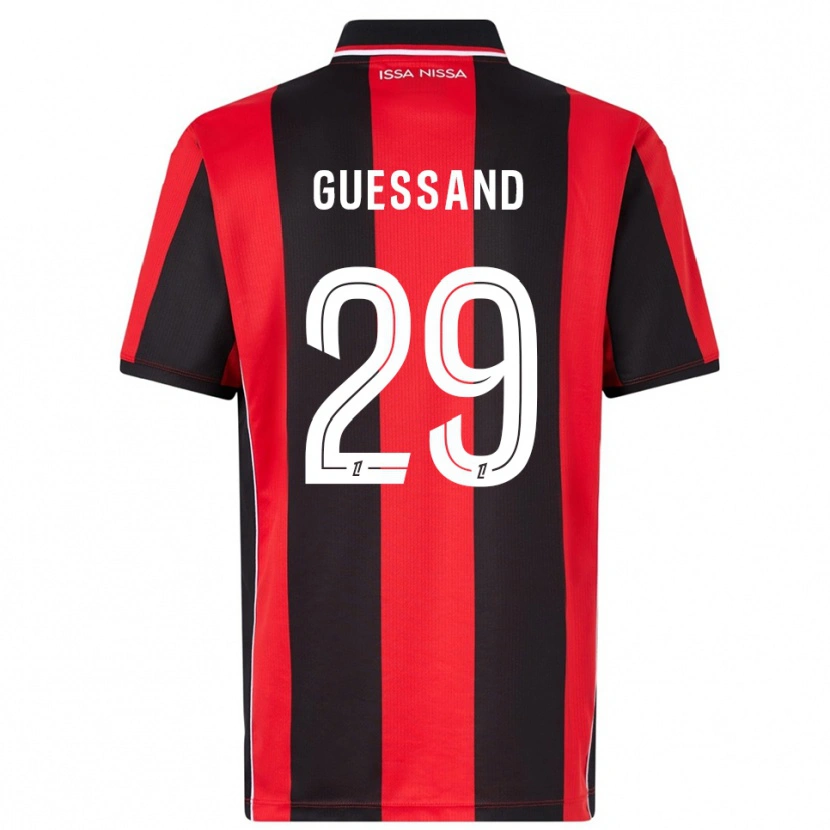 Danxen Mujer Camiseta Evann Guessand #29 Rojo Negro 1ª Equipación 2025/26 La Camisa