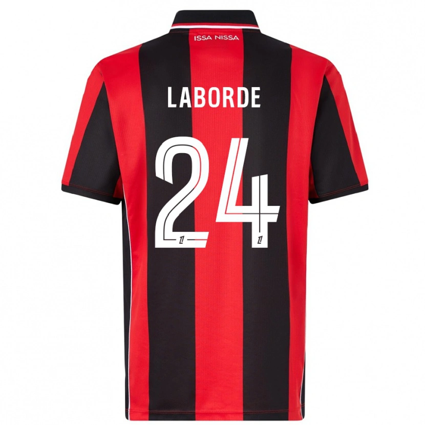 Danxen Mujer Camiseta Gaëtan Laborde #24 Rojo Negro 1ª Equipación 2025/26 La Camisa