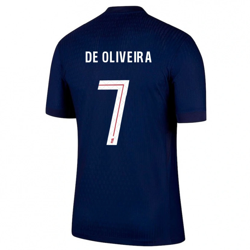 Danxen Mujer Camiseta Mathieu De Oliveira #7 Azul Marino Rojo 1ª Equipación 2025/26 La Camisa